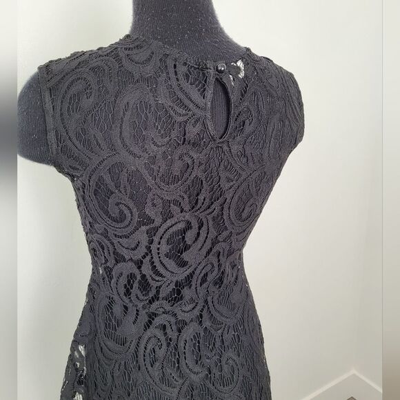 Studio Y Sheer Black Lace Peplum Blouse Top Small Whimsygoth Victorian Coquette - Picture 5 of 14